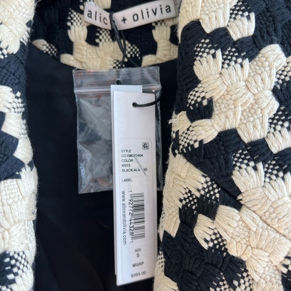 Alice + Olivia Stefan Notch Collar Coat Black Almond - Picture 9 of 13